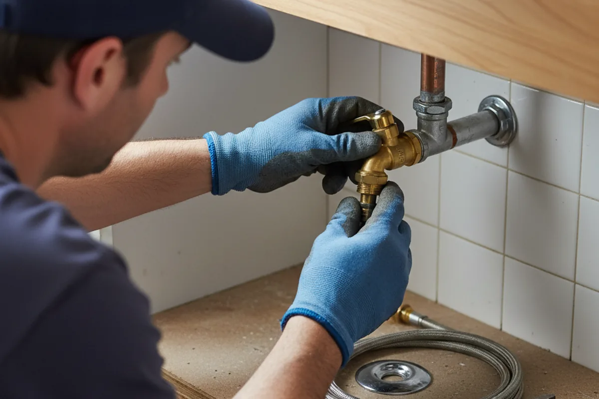 Shutoff valve and fitting work during Burst Pipe Repair in Cascade